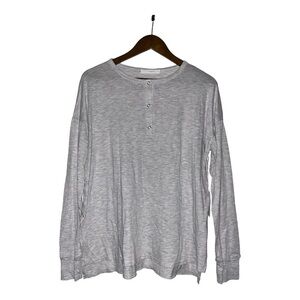 Six/Fifty Snap Up Long Sleeves Henley Tee Shirt Soft‎ Casual Cozy Women XS NEW